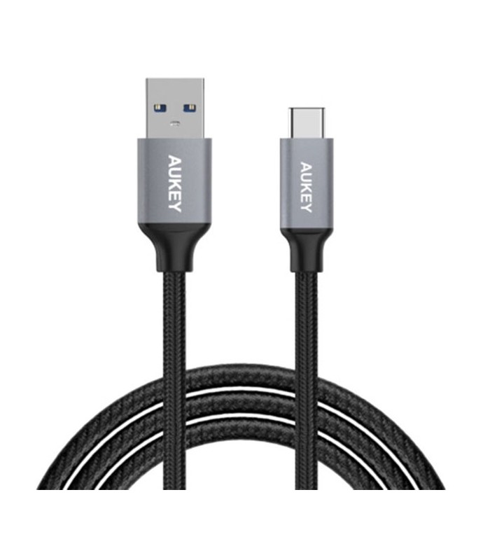 کابل ۱ متری USB-C به USB-A آکی مدل Braided CB-CD2-خاکستری