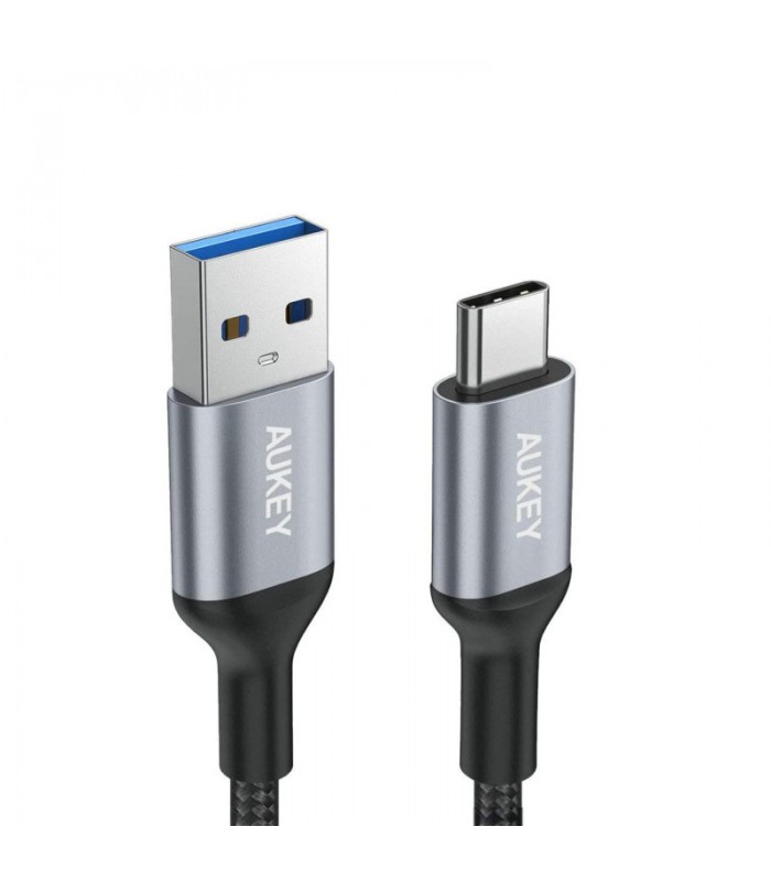 کابل ۱ متری USB-C به USB-A آکی مدل Braided CB-CD2-خاکستری