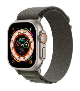 اپل واچ اولترا رنگ تیتانیوم با بند آلپاین لوپ سبز