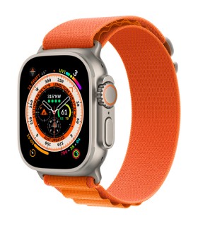 اپل واچ اولترا رنگ تیتانیوم با بند آلپاین لوپ نارنجی