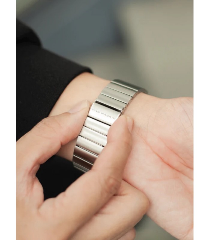 بند فلزی اپل واچ  ویوا مادرید مدل Viva Madrid Lavier 42/44/45mm-نقره‌ای-SIL44