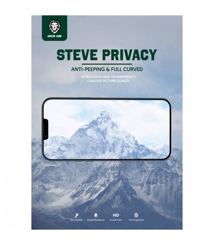 گلس محافظ صفحه نمایش Green Lion مدل Steve Privacy مناسب IPhone 13/13Pro