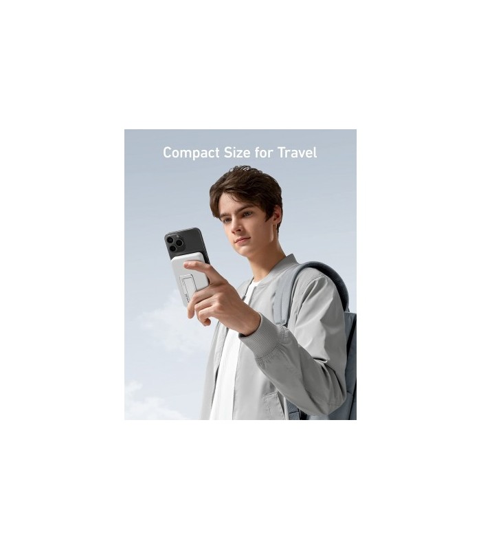 پاوربانک مگ سیف 10000 میلی آمپر انکر A1641 مدل Anker 633 Magnetic Battery (MagGo) - سفید