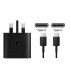 شارژر دیواری سامسونگ ۴۵ وات مدل EP-TA845 سه شاخه همراه کابل دو سر تایپ سی - مشکی